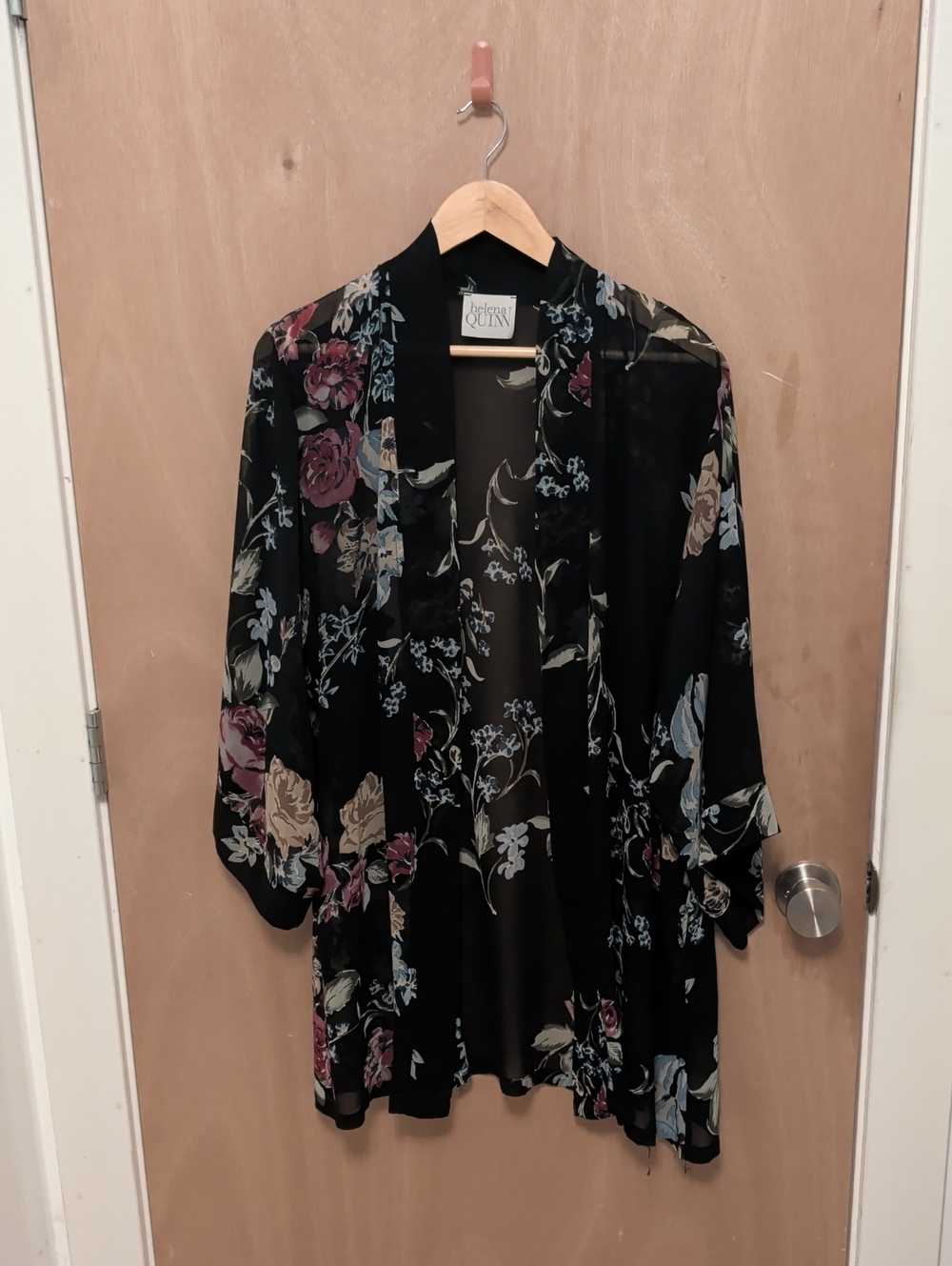 Black Floral Kimono Jacket
